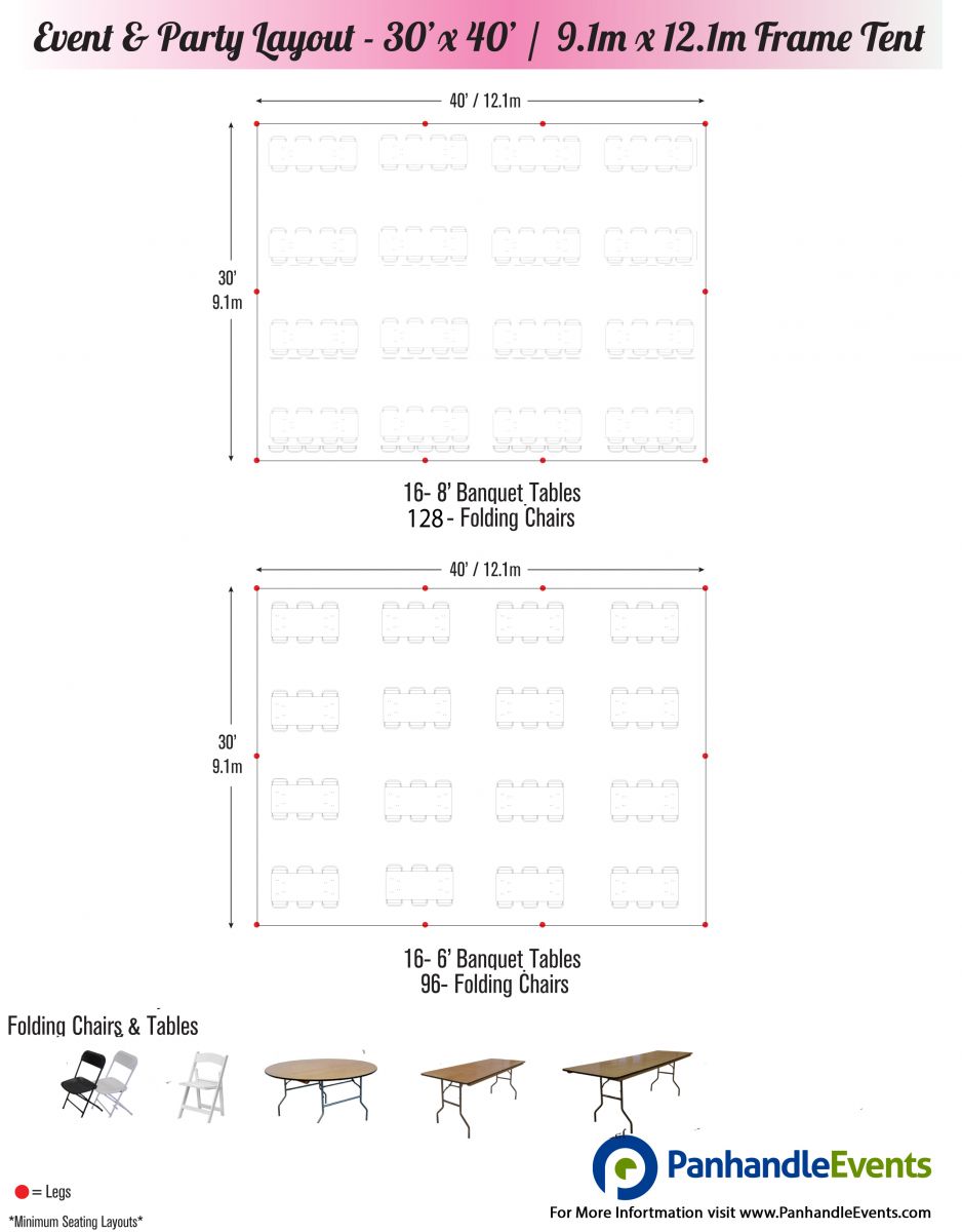 30 x 40 Tent Seating Chart 1 